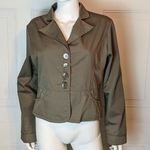 Black Lipstick green lace and khaki blazer jacket